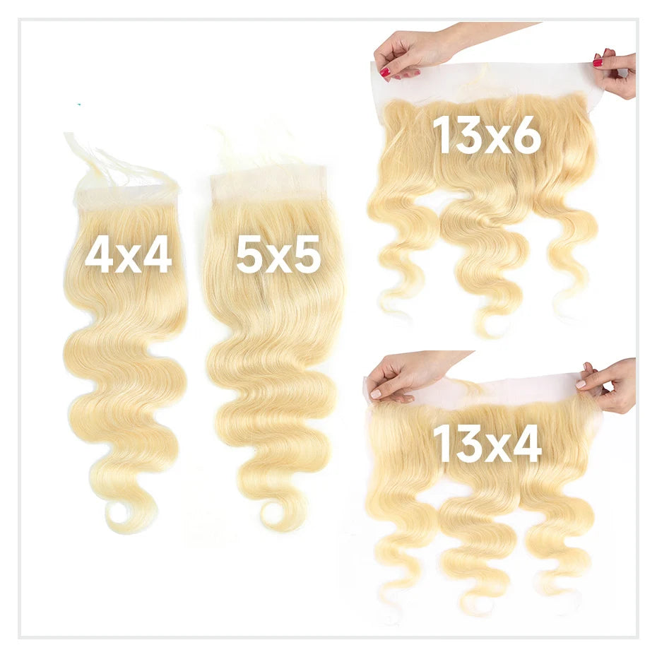 613 Blonde Body Wave, 13x6 HD Lace Frontal Preplucked Brazilian Remy Human