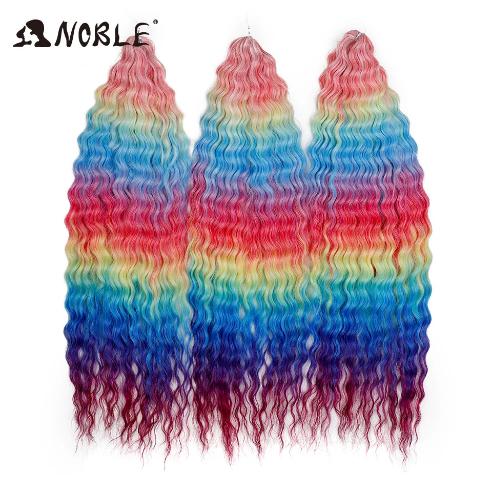 Synthetic Twist Crochet Curly Hair Water Wave Braid Ombre Blonde Brown Deep