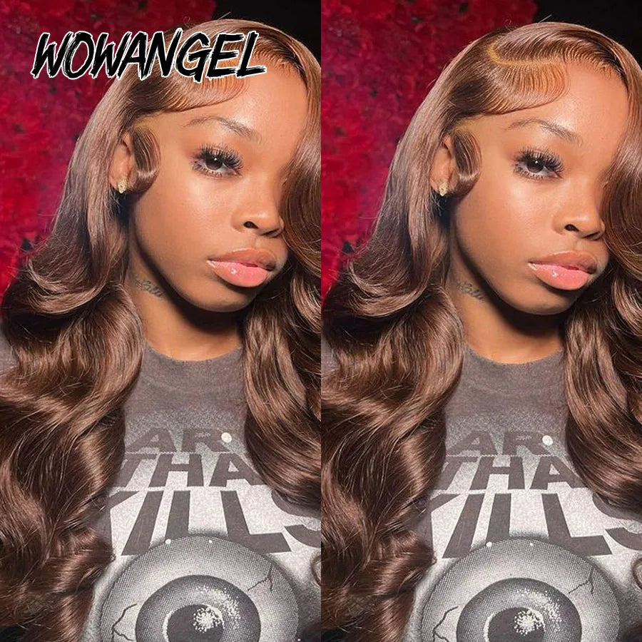 Chocolate Brown Wigs, 13x6 HD Lace Front Melt Skins Body Wave Human
