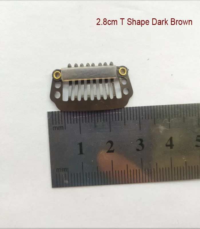 2.3cm-3.6cm Black Brown Color Wig Clips Snap Hair Extension Weft Pp Hairpins