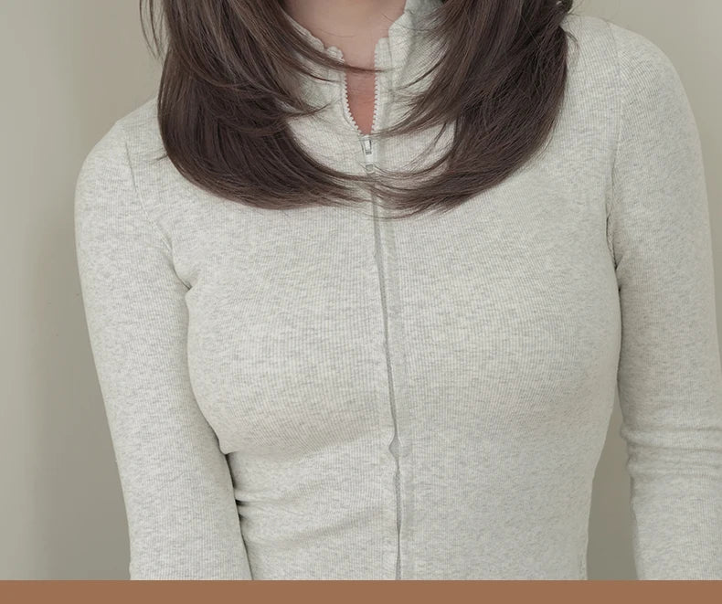 Elegant Wigs Long Straight Gray Purple Curtain Bangs Heat Resistant Synthetic Layered