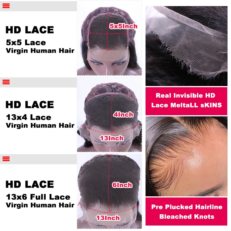 400% Density Wig Real HD Lace Raw Human Hair, 13x4 Full Frontal