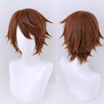 Halloween Anime Cosplay Wig 30cm Dark Brown Short Hair Heat Resistant Synthetic Wigs