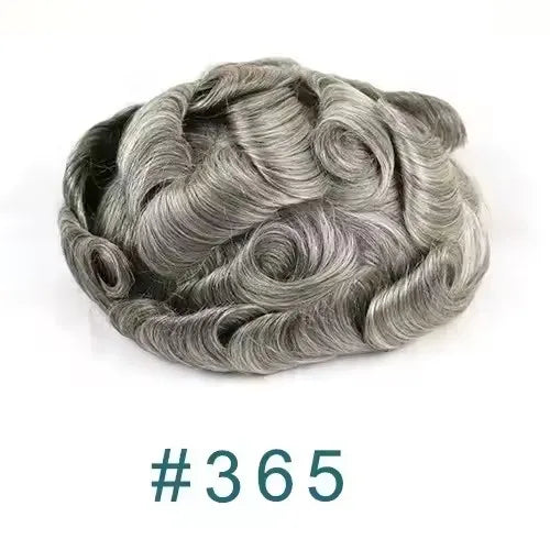 0.02mm Super Thin Skin 1B10 Grey Wig Natural Hairline Undetectable 80%Density Men's