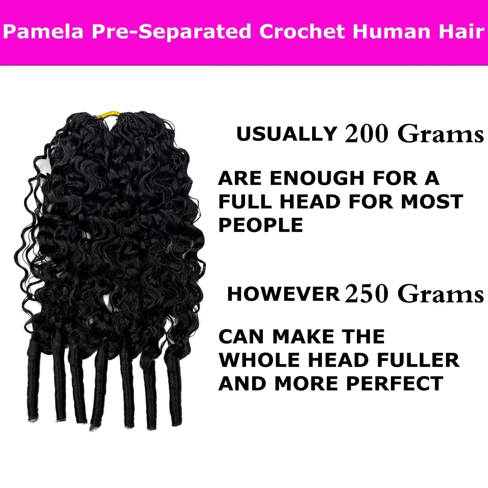 Burmese Curly Feather Crochet Human Hair Extensions Pre Looped Pre Separated Knotless Hair For Braiding