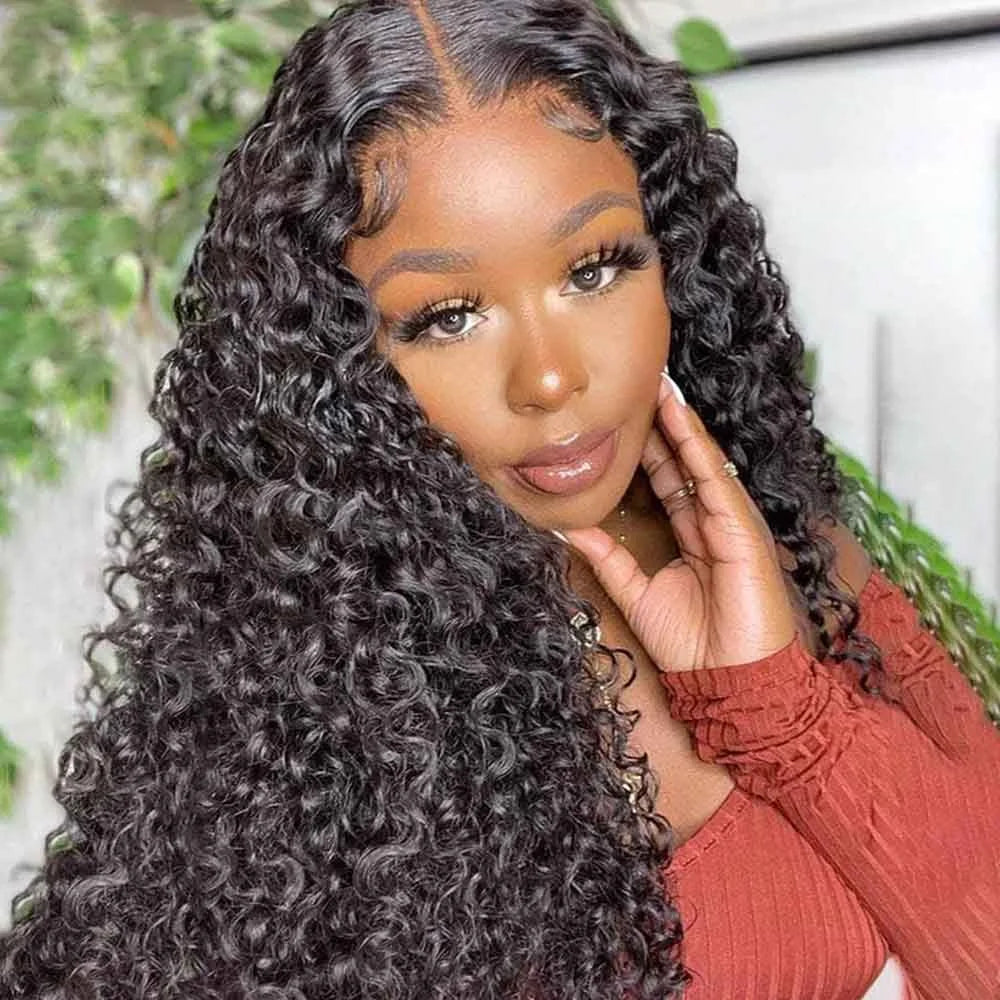 Density Afro Kink Curly Half Wig Human Hair Breathable Machine Made 3In1