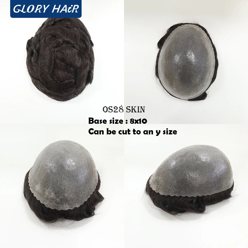 Double Knotted Man Toupee 130% Density Discounted Price Hair Unit Durable Men's Capillary Prosthesis Wig