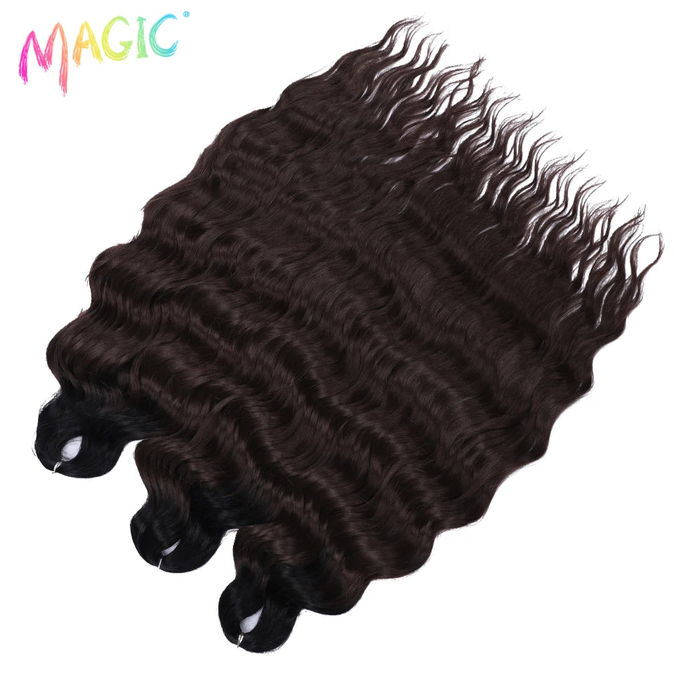 Water Wave Braiding Hair Extensions Ombre Blonde Deep Afro Curl Twist Crochet