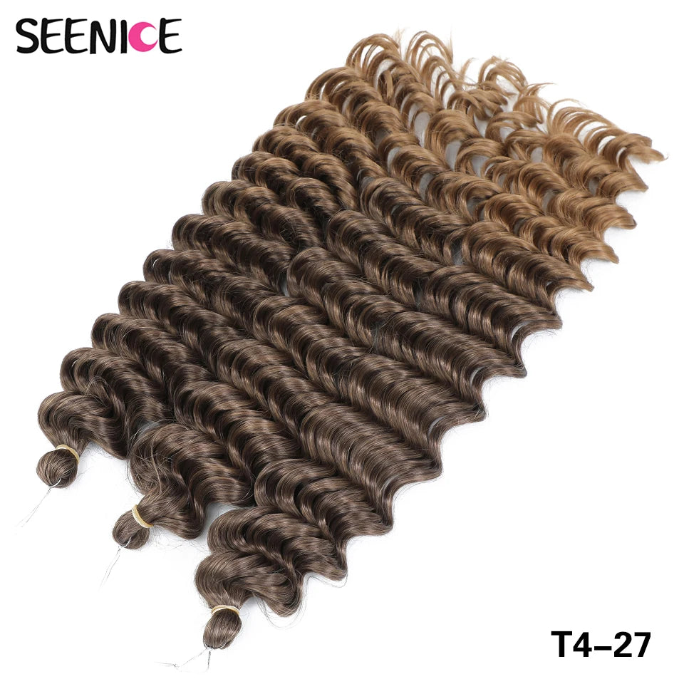 Deep Wavy Twist Synthetic Crochet Hair Afro Curly African Braids Ombre Blonde