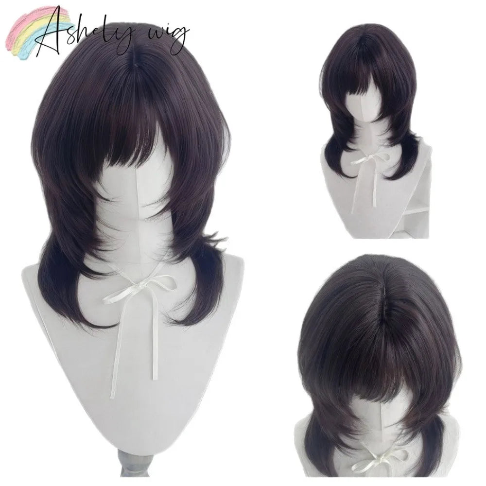 Deep Brown Wig A Layer Jellyfish Hairstyle Shoulder Short Headband Synthetic Lolita