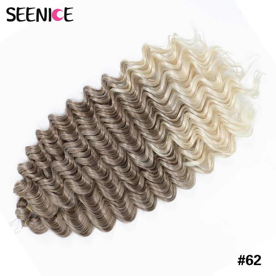 Deep Wavy Twist Synthetic Crochet Hair Afro Curly African Braids Ombre Blonde