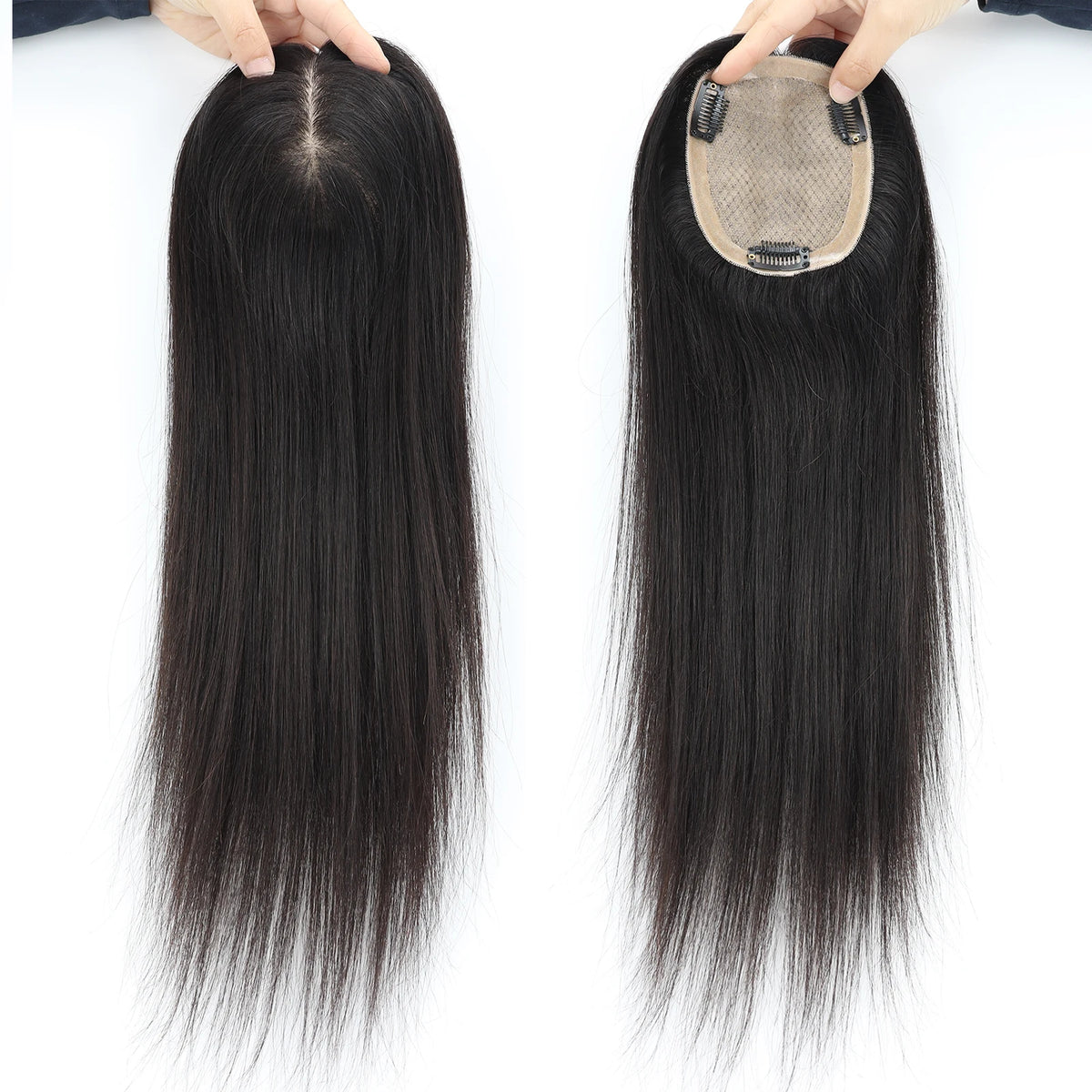 Full Hand Tied Topper Bangs Real Remy Human Hair 12x14cm Silk Top