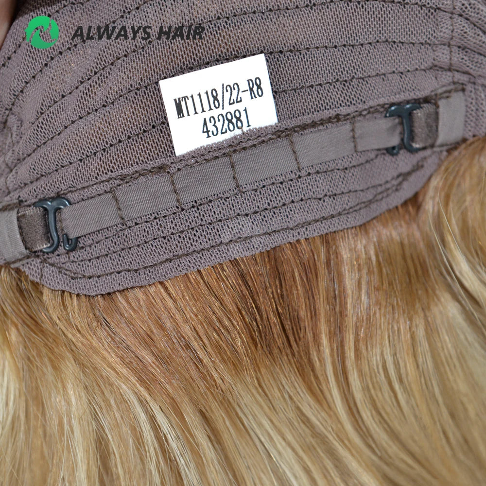 MT11-14.5" Natural 100% Human Hair Wig 1/2" Lace Front Chinese Cuticle Remy Hair Blond Wig
