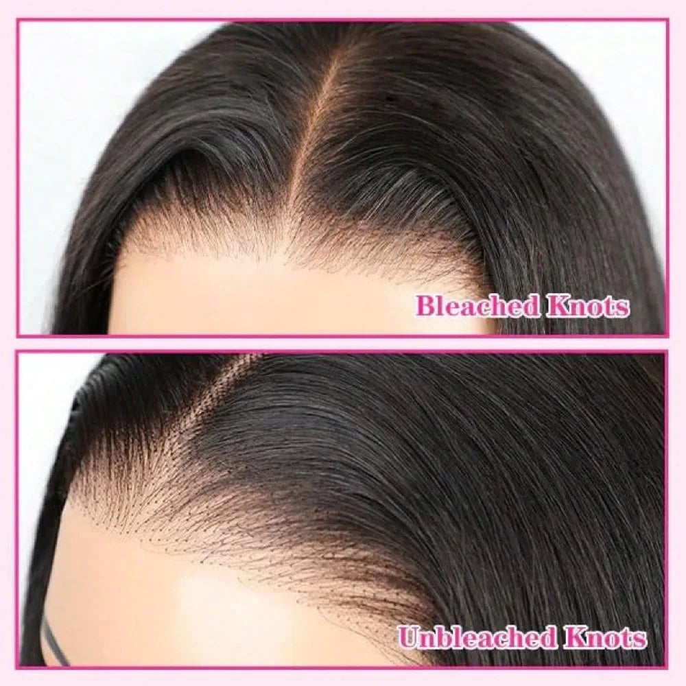 250% Brazilian Straight Human Hair Wigs, 13x4 HD Transparent Lace Front Pre