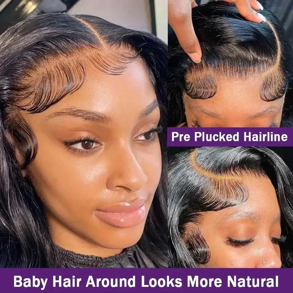 13x6 Lace Front Wigs Human Hair Density HD Body Wave Frontal Glueless
