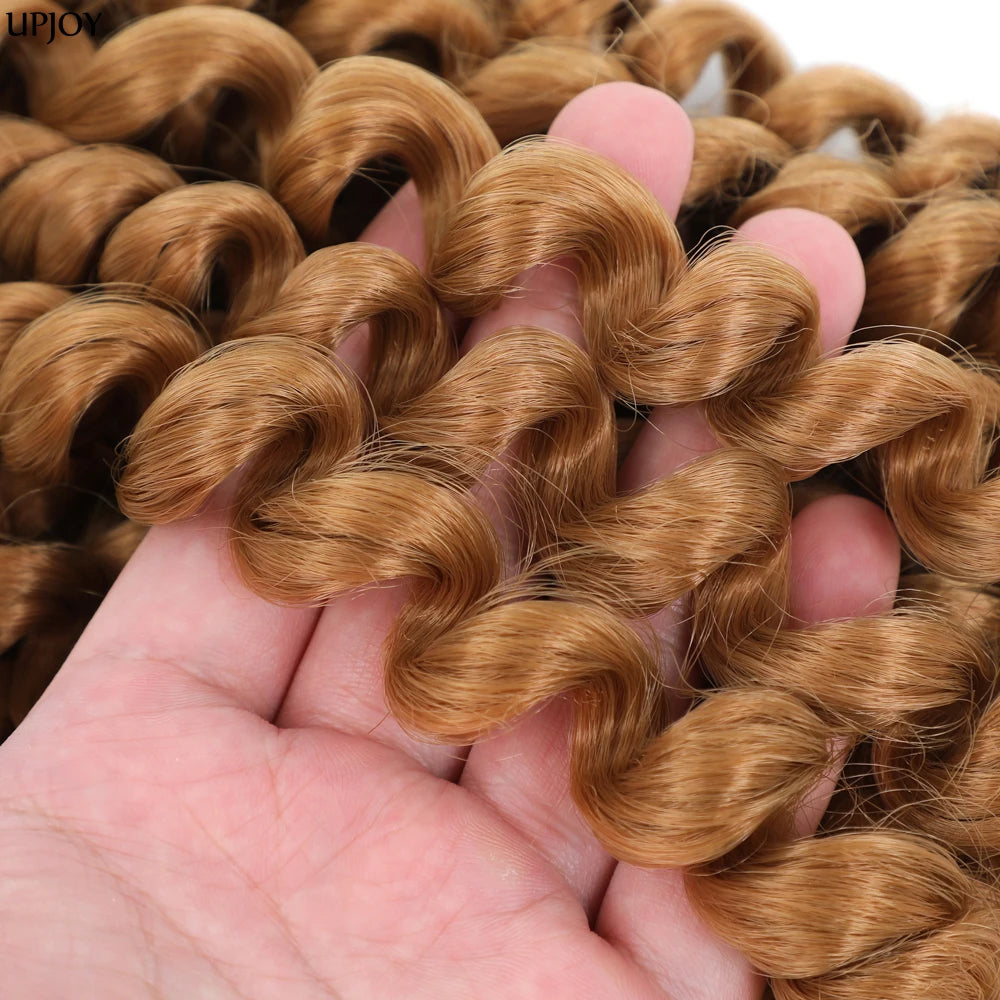 Jamaican Bounce Crochet Hair Jumpy Wand Curl Synthetic Braiding Extensions Ombre Brown