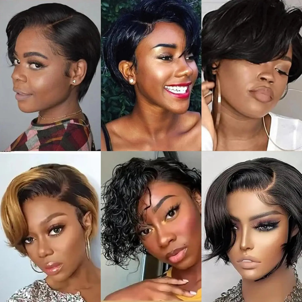 Pixie Cut 13x4 Transparent Lace Front Wigs Short Bob Brazilian Straight HD