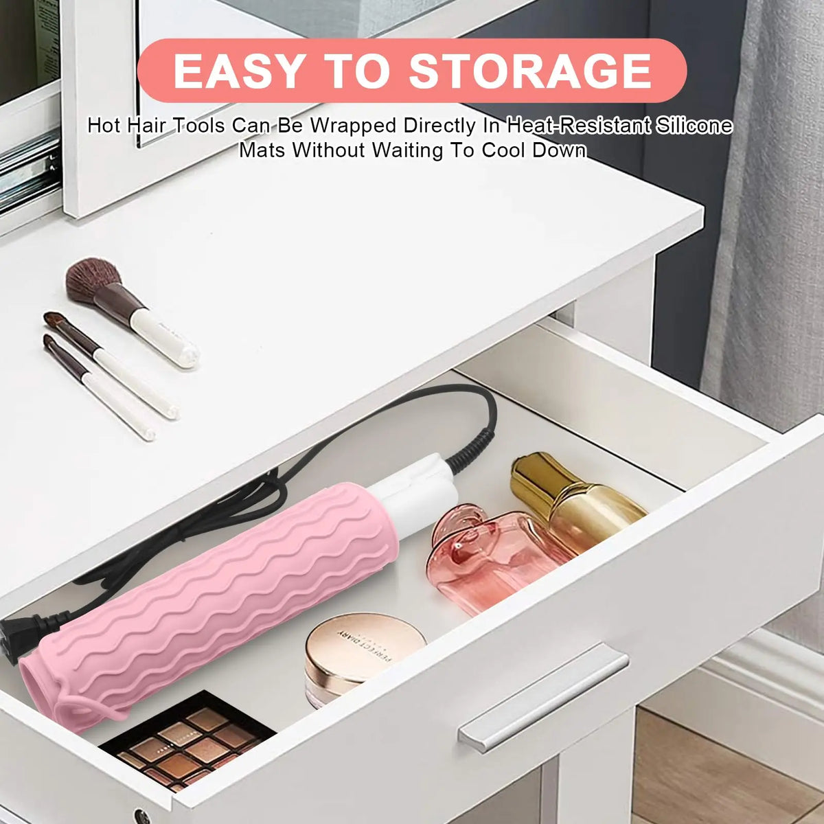 Silicone Heat Resistant Mat Hair Insulation Portable Tools Pad Straightener Curling Stick
