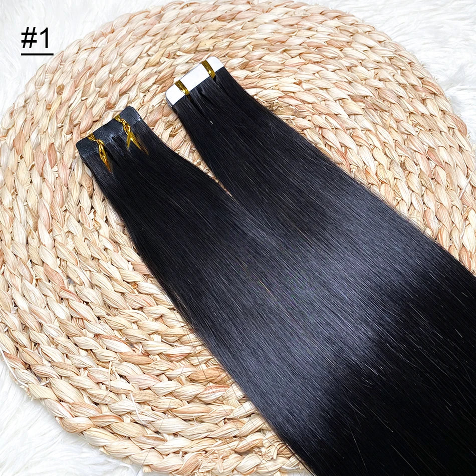 High Quality Tape Hair Extensions Full Ends Straight Hair 18-30 Inch Double Sided Adhesive Tape in Different Colors
