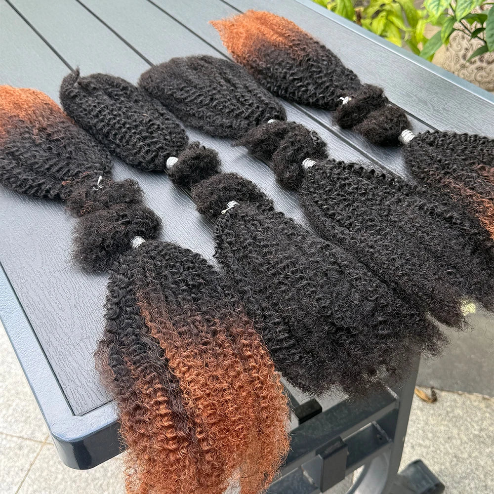 Afro Kinky Bulk Human Hair 30g/pack 16inches, 100% Micro Twist Curly Extensions
