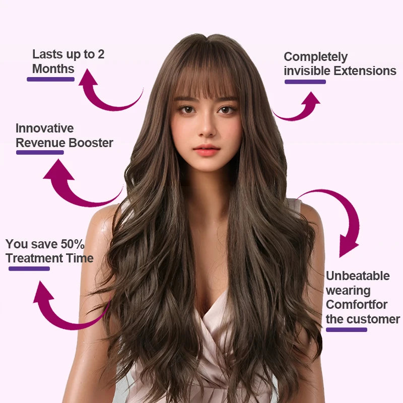 UV Light Hair Extension Machine Combo Salon Kit with Glue Remover Tools, Invisible Bonding