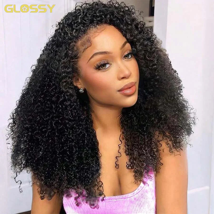 Burmese Curly Human Hair Half Wig — Glueless 3-in-1, 300% Density