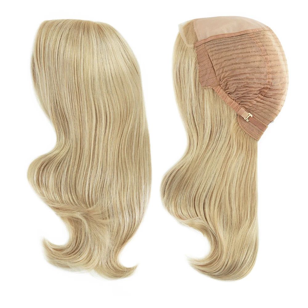 MT11-14.5" Natural 100% Human Hair Wig 1/2" Lace Front Chinese Cuticle Remy Hair Blond Wig