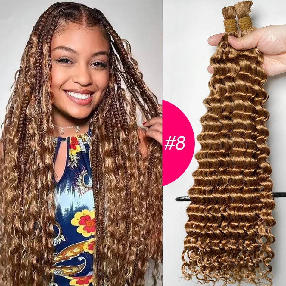 Bundles No Weft Boho Braids, 100% Human Hair Extension Braiding Vietnamese 27/613