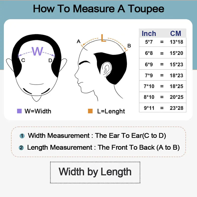 Pre-Styled Skin Toupee for Men, Knotless Hair System, Pre-Cut
