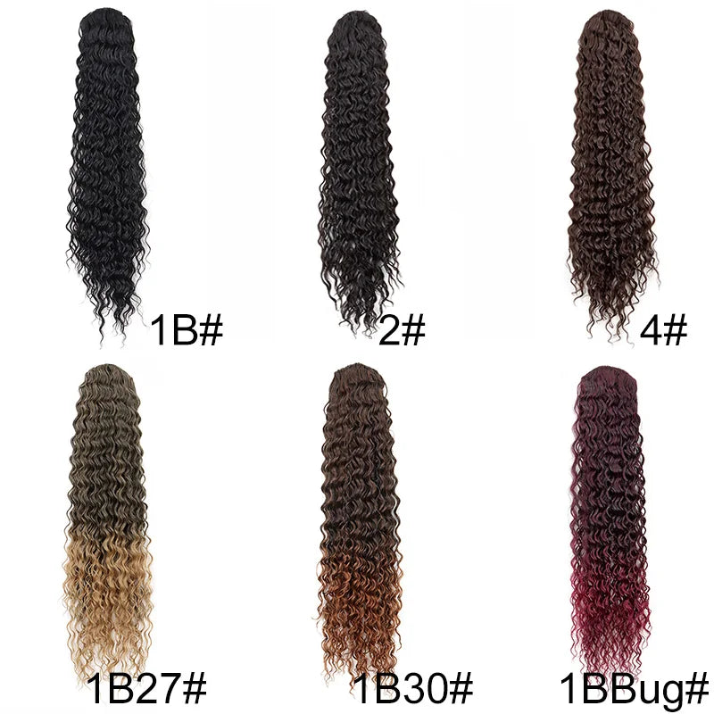Synthetic Long Water Wave Curly Drawstring Ponytail Hair Extension Fashion Hairpiece Party