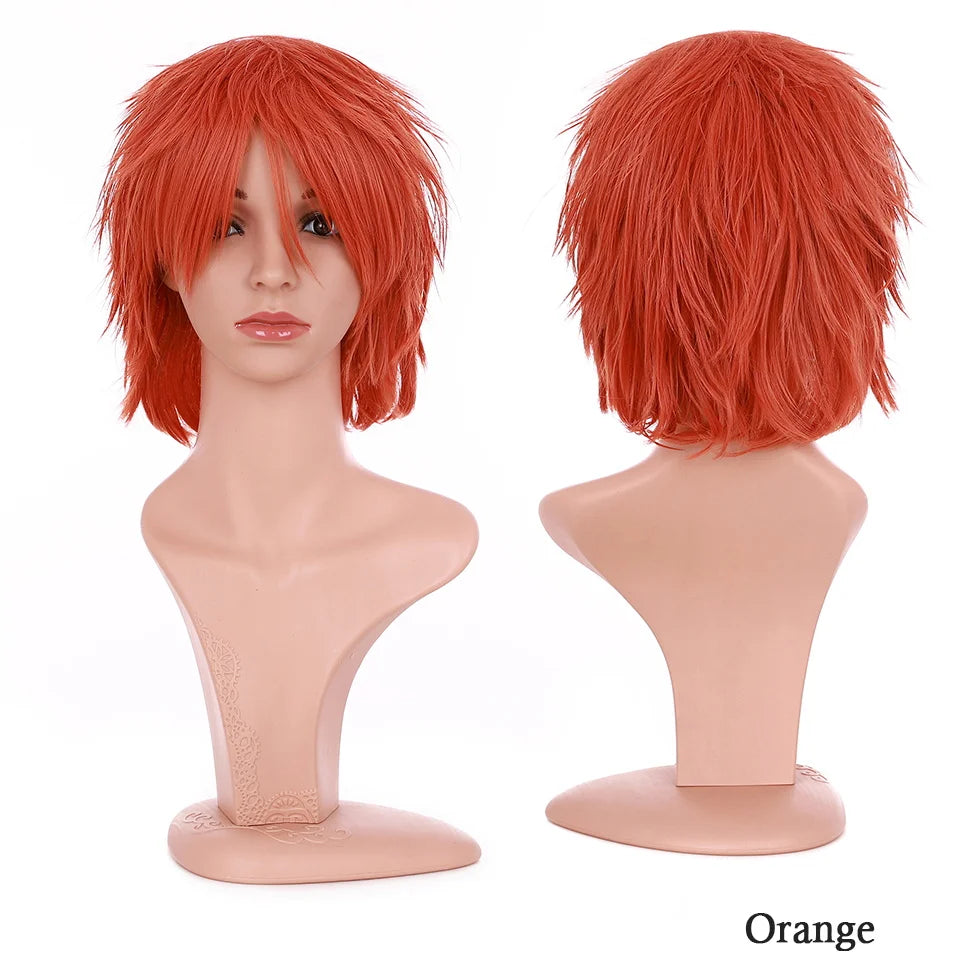 Synthetic Wig Cosplay White Red Green Blue Pink Yellow Hair Short Layer