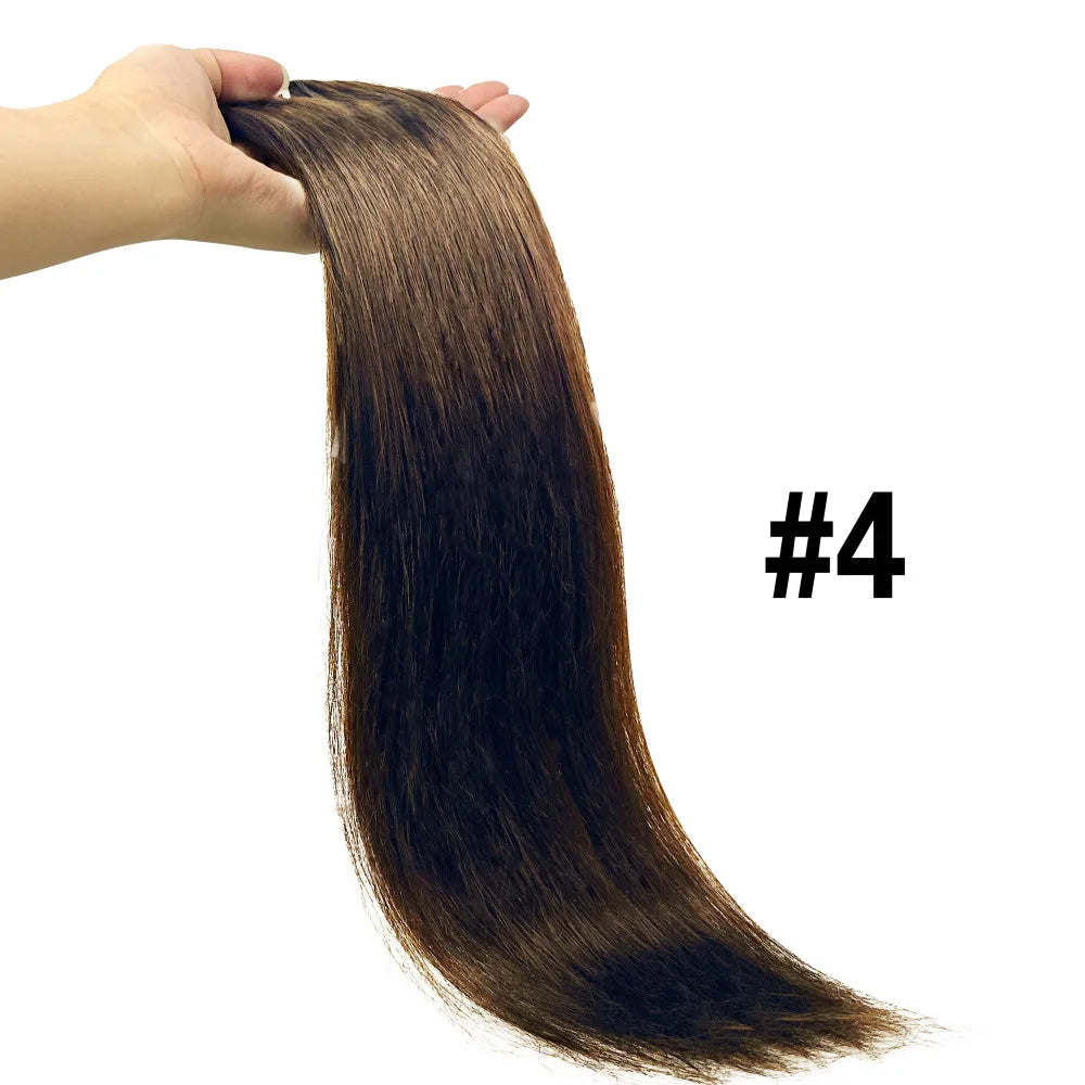 Clip in Hair Extensions Chestnut Brown Double Weft Thick 120G Silky Straight