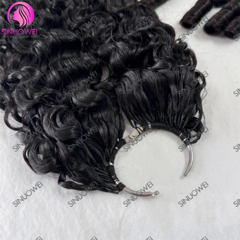 15A Burmese Curly Crochet Hair Natural Black Machine Made Feather Soft Bundles