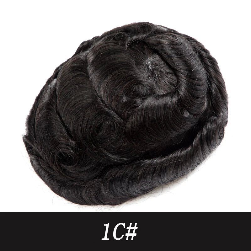 Swiss Lace Toupee Ultra Delicate AIR-Lace Male Hair Prosthesis Breathable 90 Density Hair Toupee Men Full Lace Men's Wig