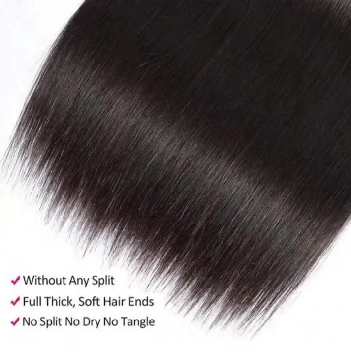 Long Straight Human Hair Bundles Natural Brazilian Virgin 1/3/4 Extensions Double Weft