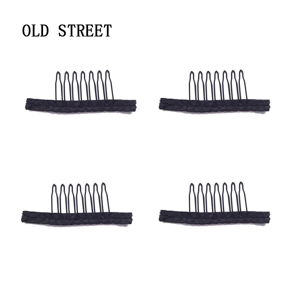Black Teeth Wig Combs Set Lace Cap Accessories Safe Stable Clips Application