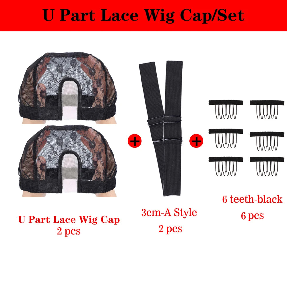 U Part Wig Cap Mono Lace Dome Making 3Cm Knit Band& 6Teeth