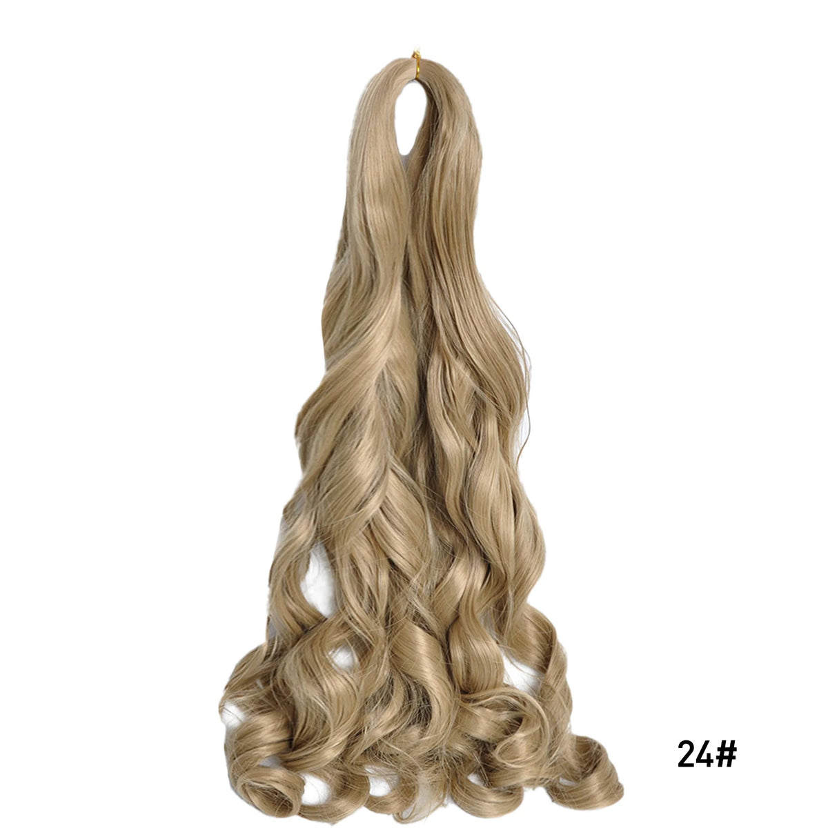 French Curls Braiding Hair Extensions - Synthetic Loose Wave Spiral Curl, High Temperature, Ombre Pre-Stretched