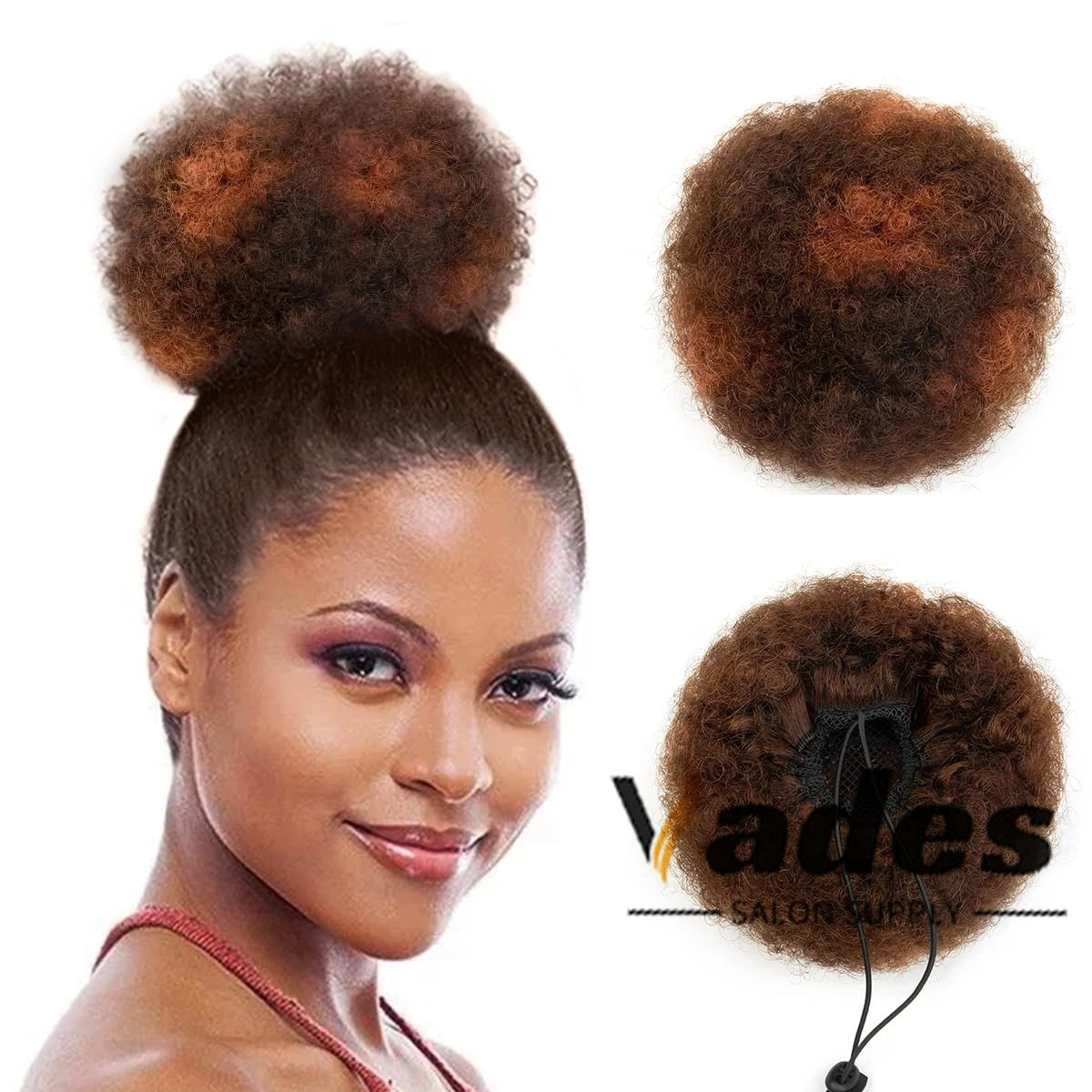 Curly Human Hair Ponytail Afro Kinky Puff Drawstring Bun Piece Clip in