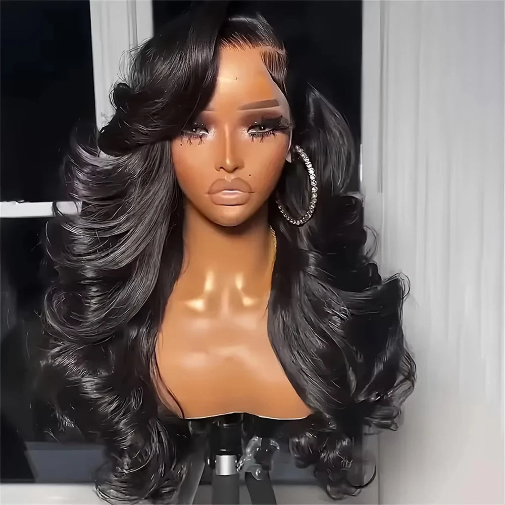 42 Inch Body Wave Human Hair Lace Wig, HD Transparent Lace, 200% Density, Pre-Plucked Baby Hair