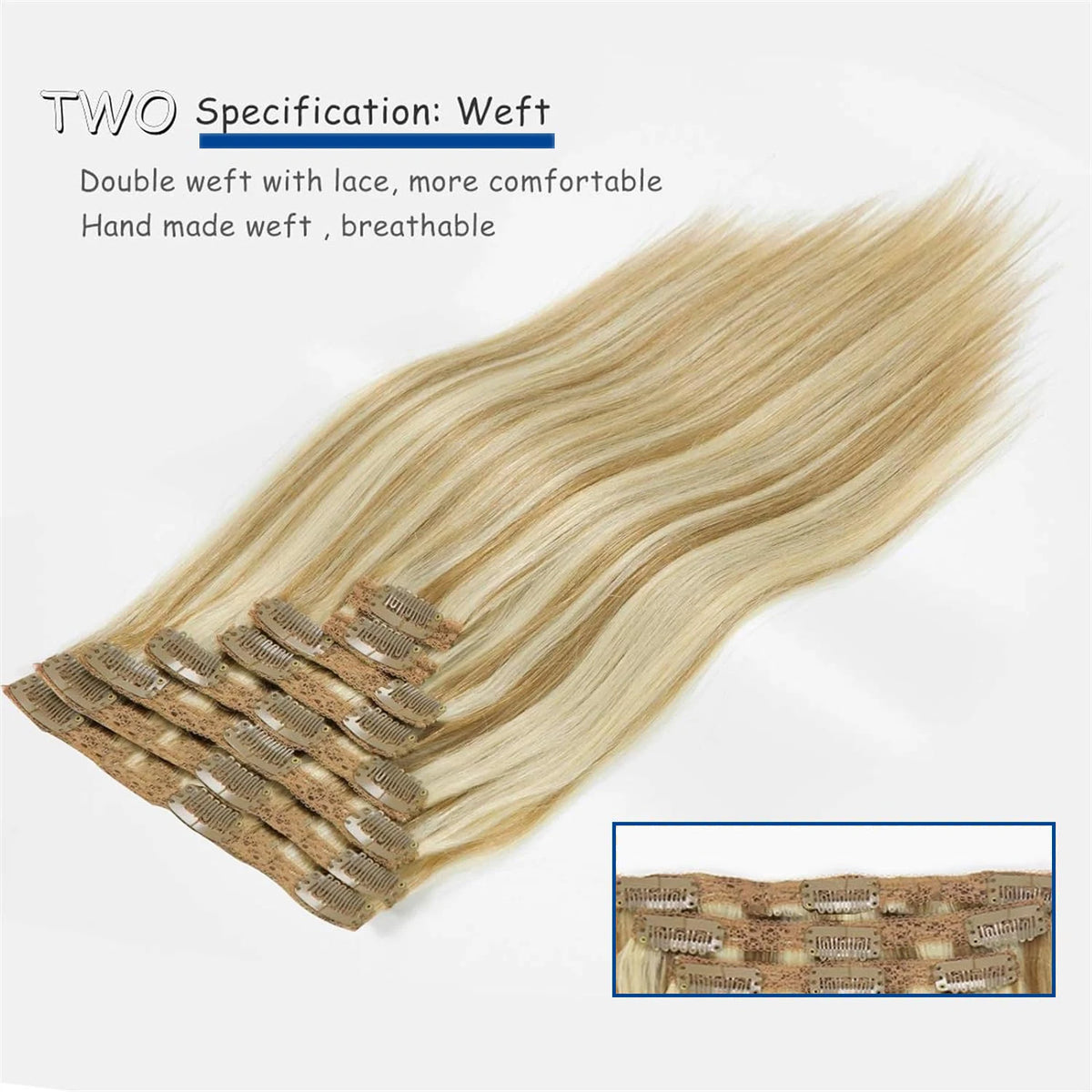 Clip in Hair Extensions Chestnut Brown Double Weft Thick 120G Silky Straight