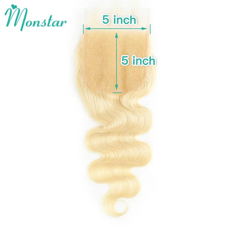 613 Blonde Body Wave, 13x6 HD Lace Frontal Preplucked Brazilian Remy Human