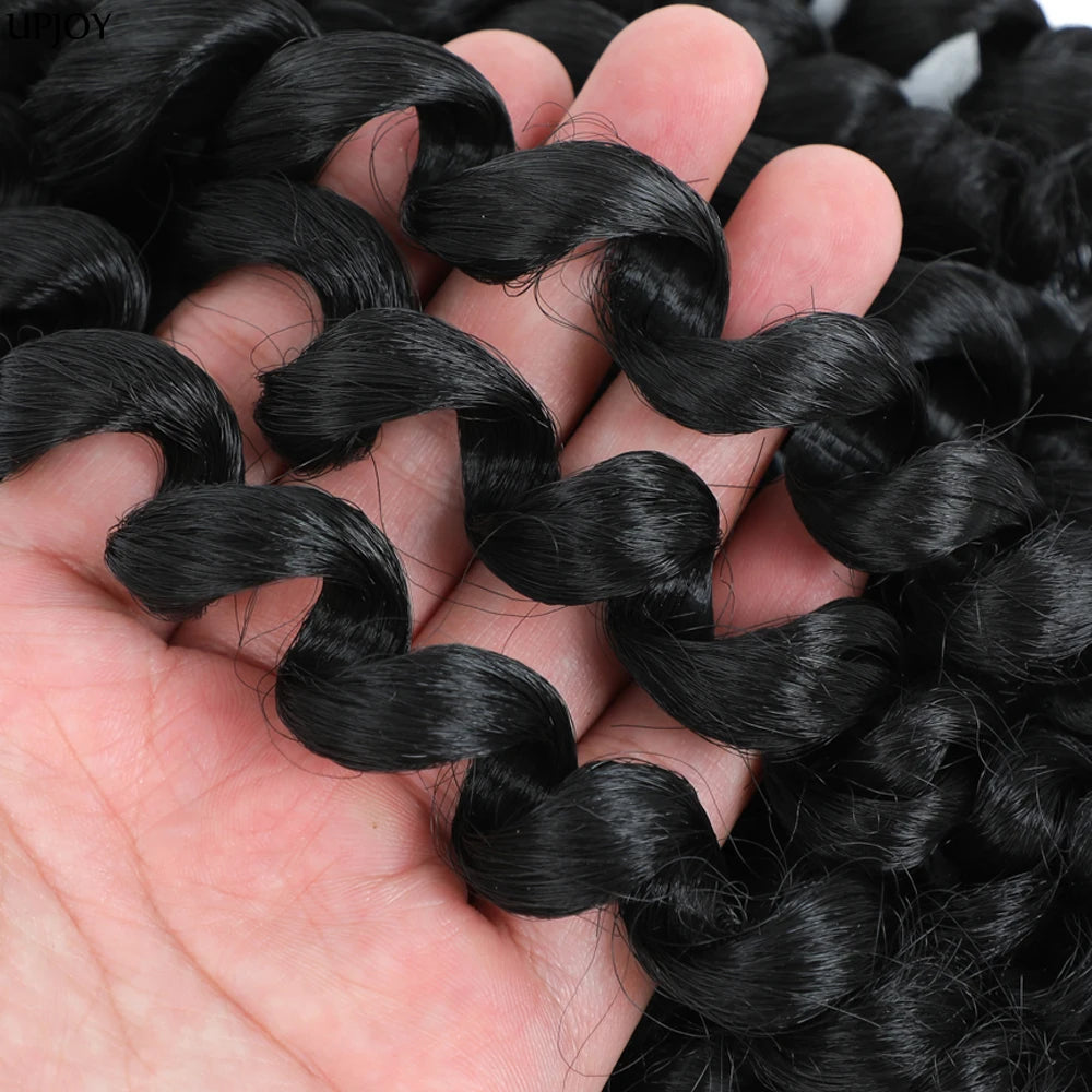 Jamaican Bounce Crochet Hair Jumpy Wand Curl Synthetic Braiding Extensions Ombre Brown