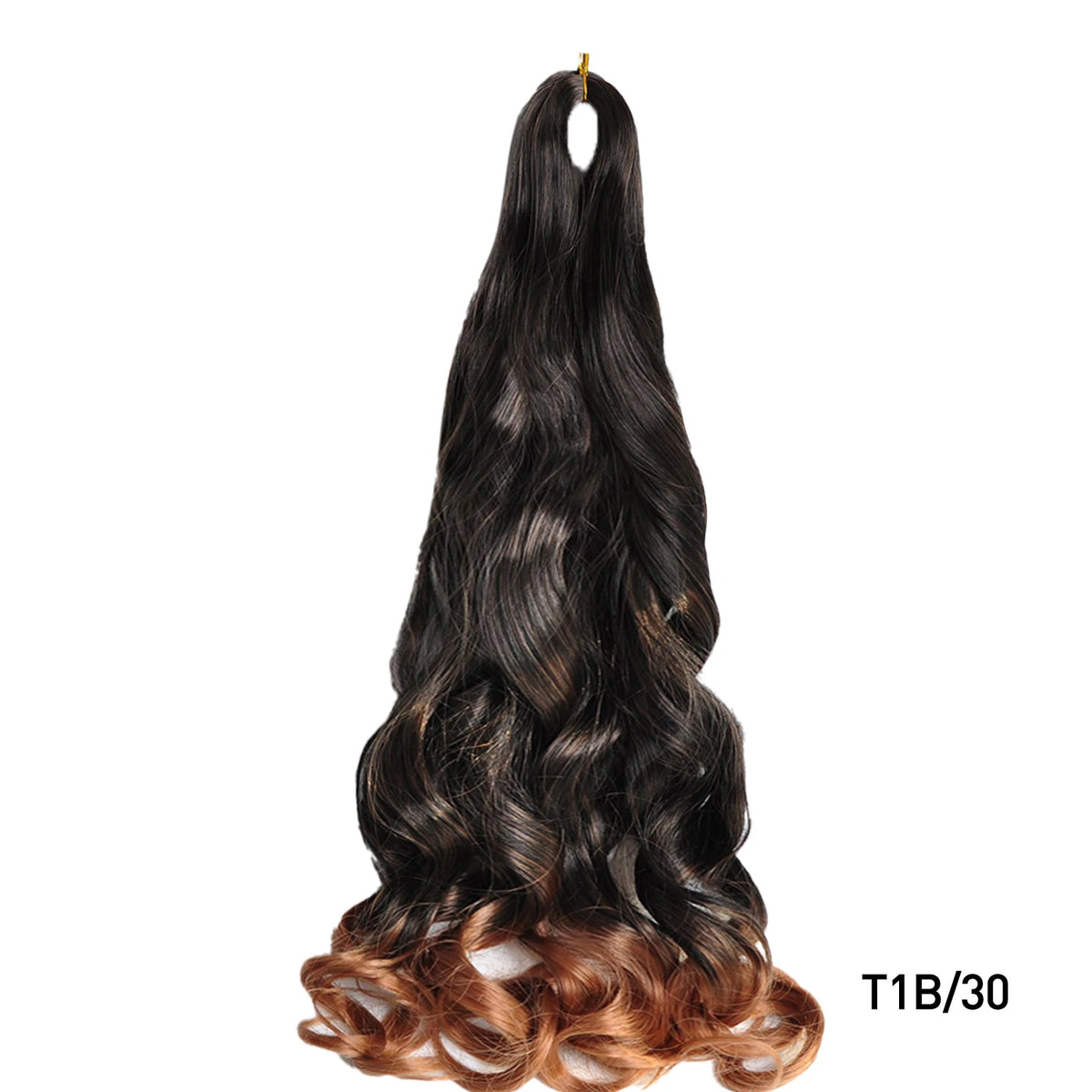 French Curls Braiding Hair Extensions - Synthetic Loose Wave Spiral Curl, High Temperature, Ombre Pre-Stretched