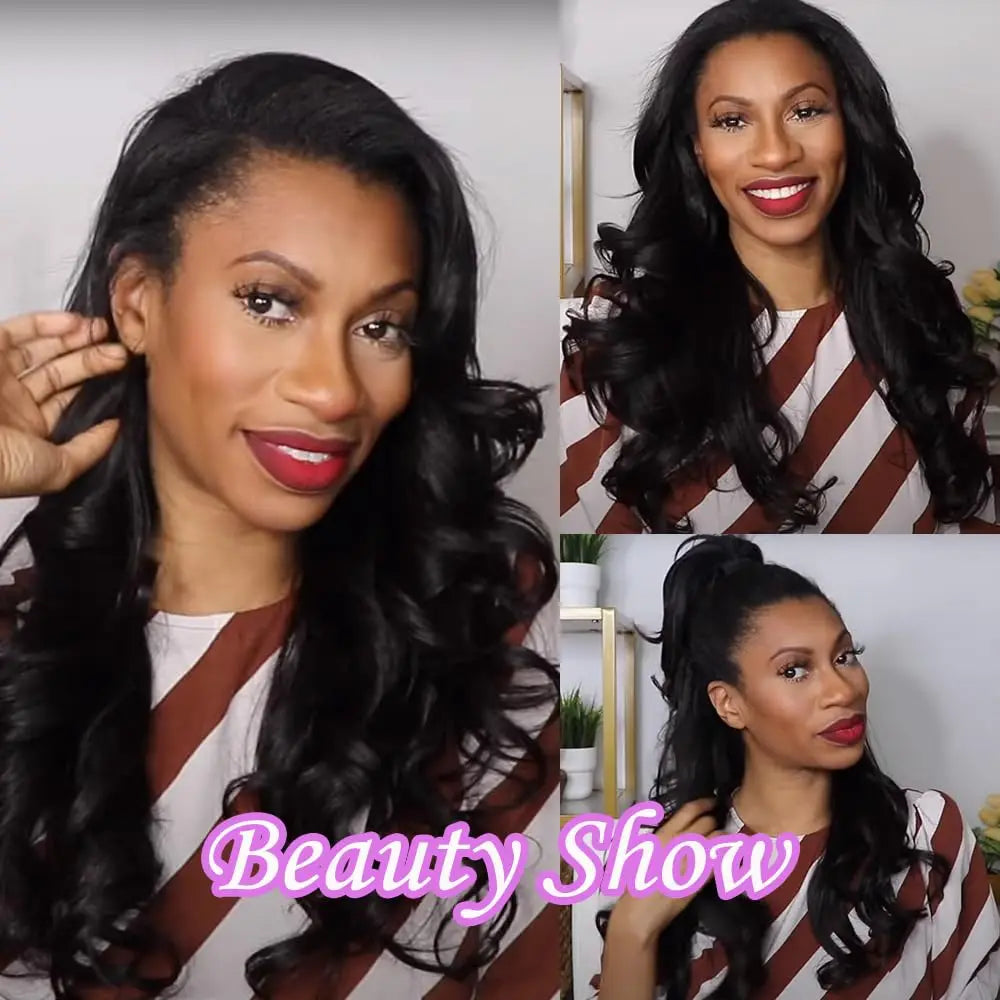 Kinky Straight Human Crochet Hair Extensions, 26-30 Inch, Pre-Separated Feather Crochet, Natural Black