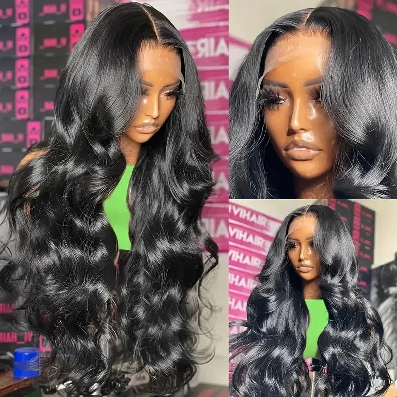 Brazilian Body Wave Human Hair Wig, Pre-Plucked HD Transparent 13x4 Lace Front, Bleached Knots