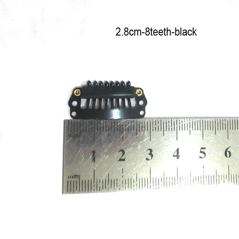 2.3cm-3.6cm Black Brown Color Wig Clips Snap Hair Extension Weft Pp Hairpins