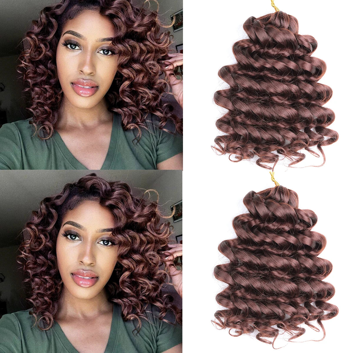12inch Synthetic Italian Curls Braids Hair Crochet Loose Extensions Boho Deep Wave