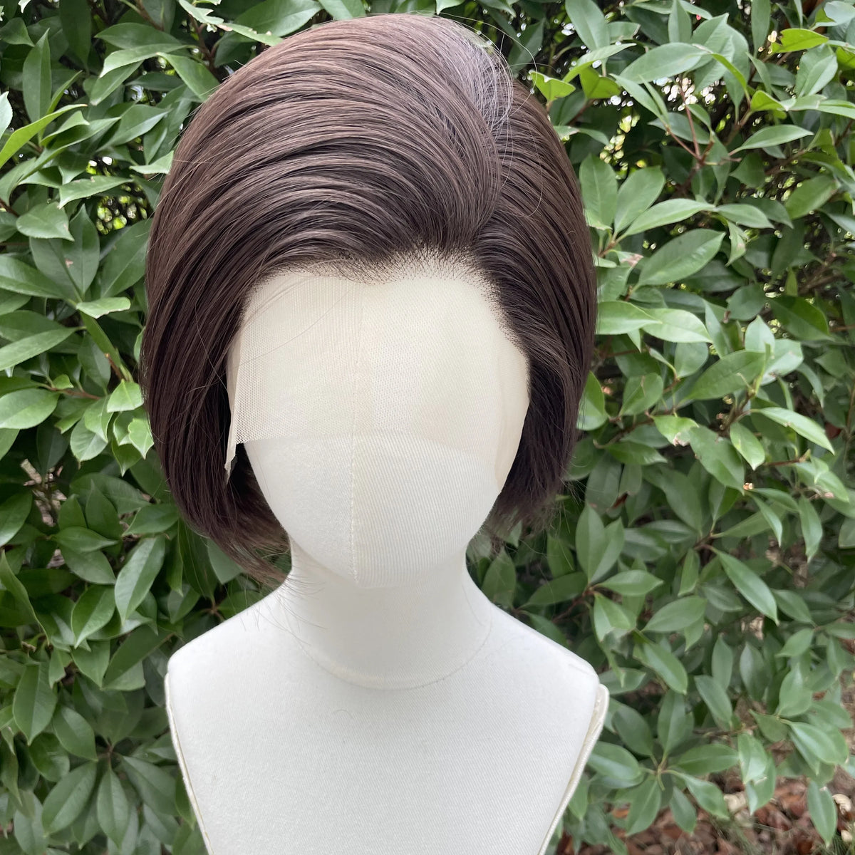 Natural Brown Short Bob Cut Synthetic Lace Front Wigs Cosplay Hairline Glueless