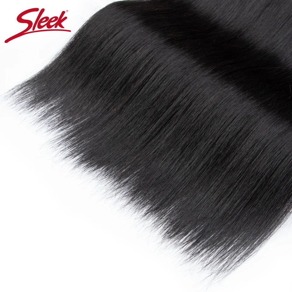 Sleek Peruvian Straight Human Hair Double Drawn Natural Weave Bundles Brown Remy